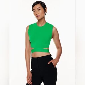Aritzia Ten By Babaton Green Cutout Cropped Top